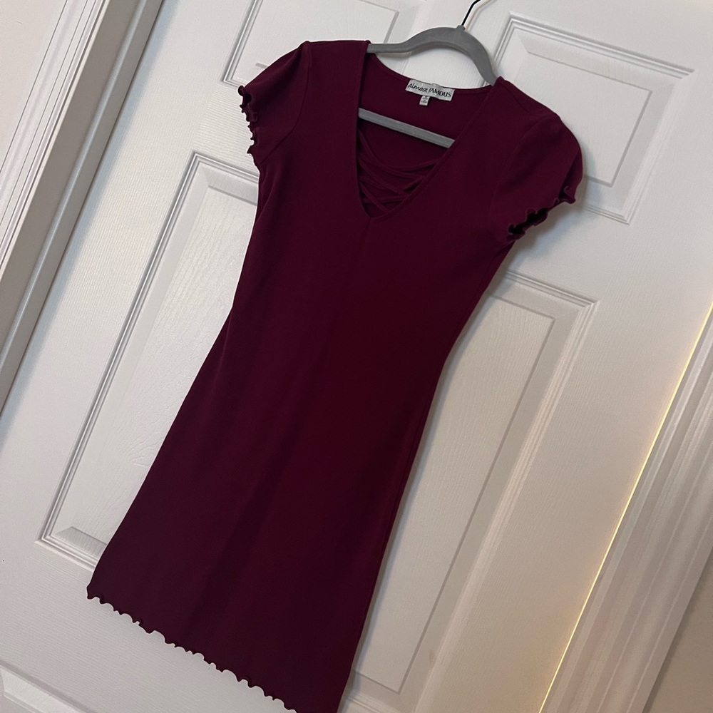 Maroon mini dress